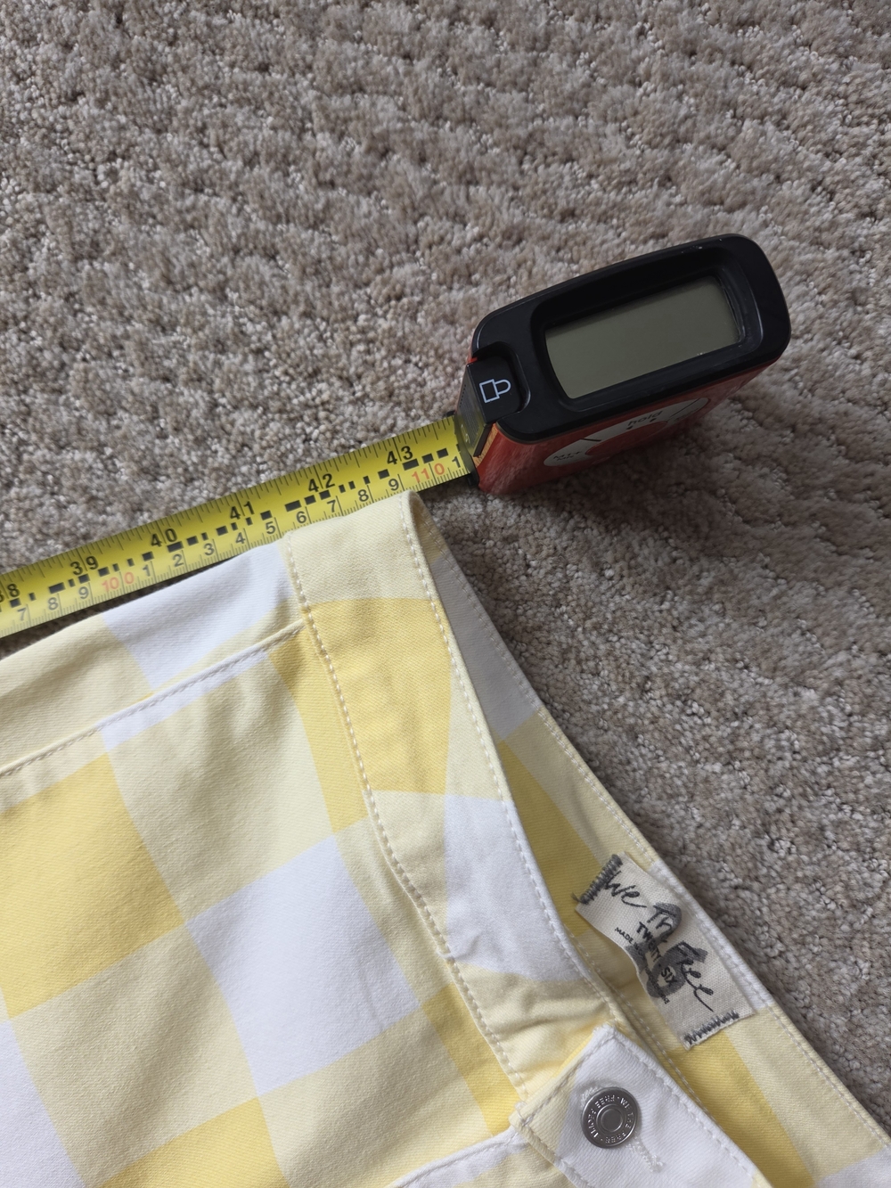 We The Free Yellow and White Gingham Flare Jeans - Picture 2 of 5